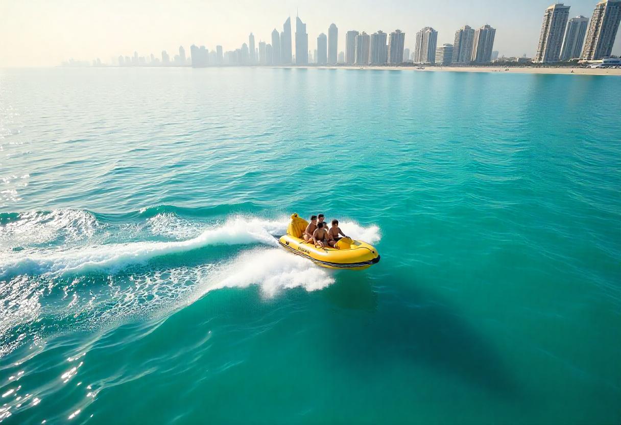 arial shot of banana boat dubai