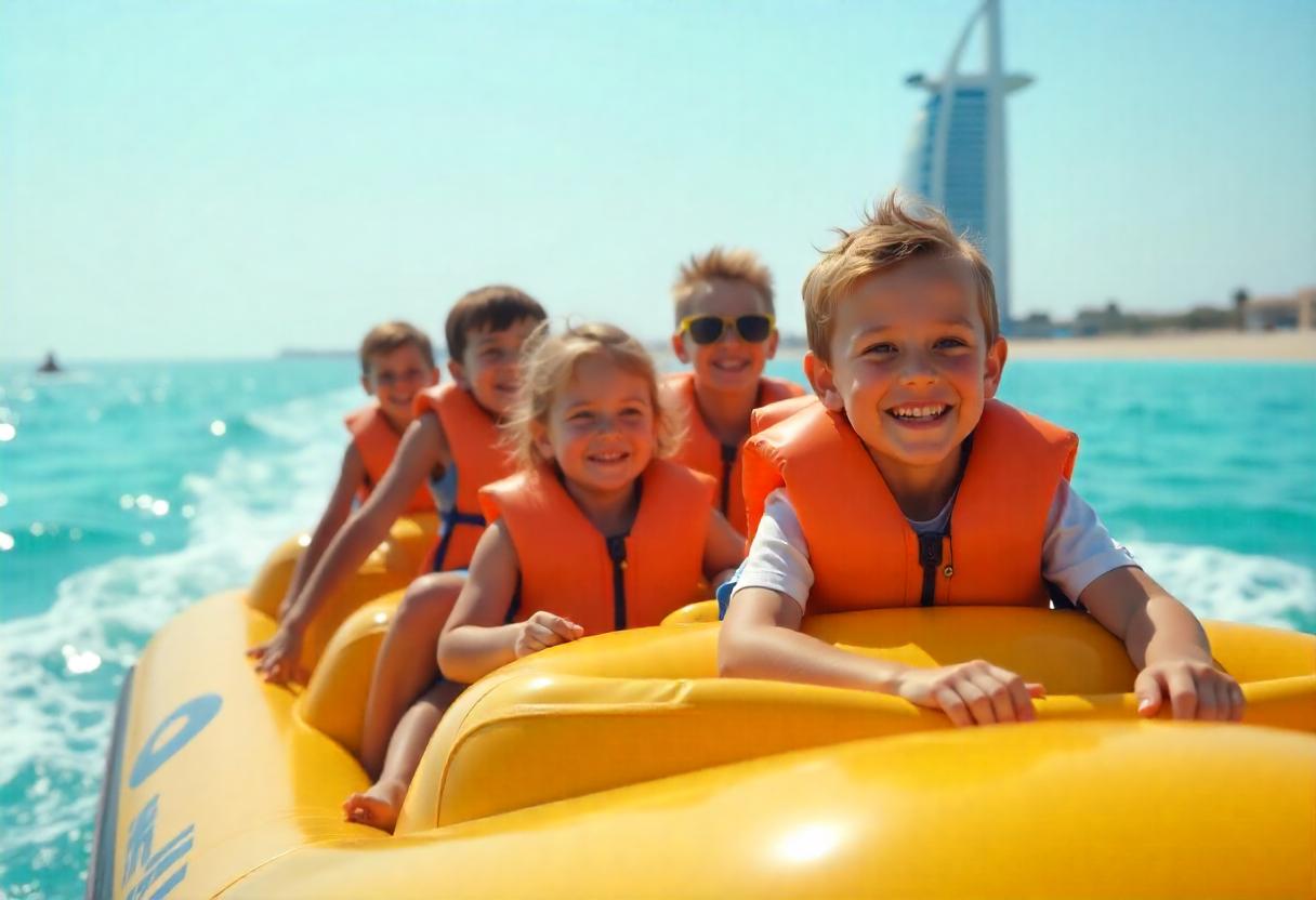 kids thrilling banana boat dubai